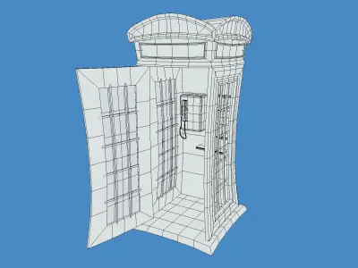 Stylized London UK Telephone Box Low-poly 3D model