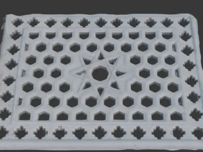  Decorative Grate Scan Low-poly 3D model