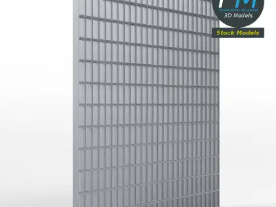 Open mesh steel grating flooring 3D model