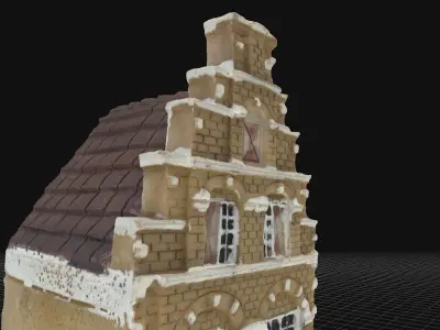 House 3 old hand made stone house based of off Amsterdam 3D model