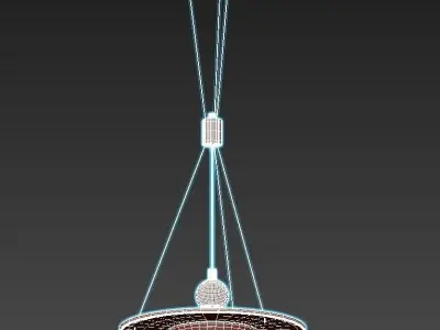 clepsydra pendant light in gold and glass 3D model