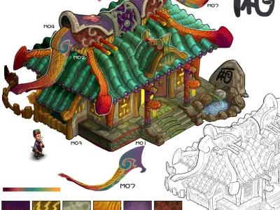 Game Gang Building - Intermediate Room 3D model
