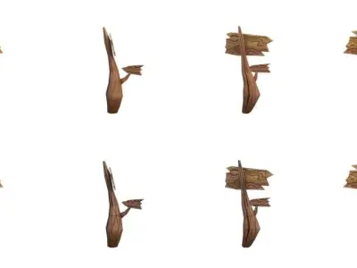 Guidepost Pack 30-39 Low-poly 3D model