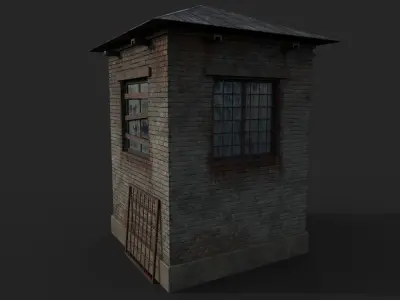 Abandoned Check Point Low-poly 3D model