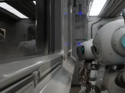 SpaceShip Interior Animated Low-poly 3D model