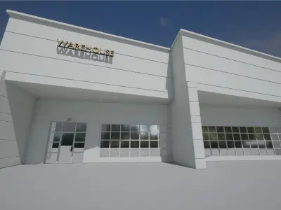 Modular Warehouse Low-poly 3D model
