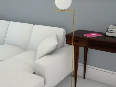 globe gold standard lamp Low-poly 3D model