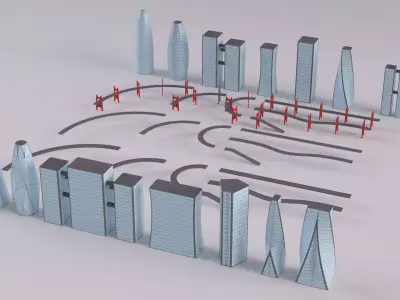 Cyberpunk Buildings Collection 3D model