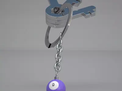 D Snooker Ball with Keychain 3D model
