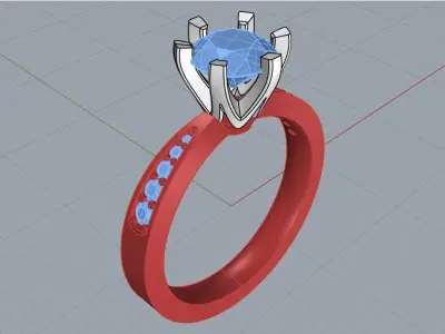 Classic Engagement Ring  3D print model