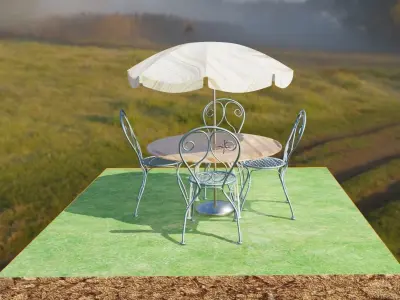 out door table set  Low-poly 3D model