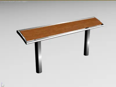 Bench made of wood and metal 3D model