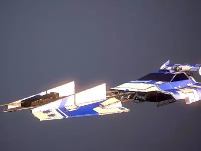 SciFi Dessert Racer LowPoly Low-poly 3D model