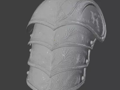 DETAILED MEDIEVAL SHOULDER PAULDRONS 3D print model