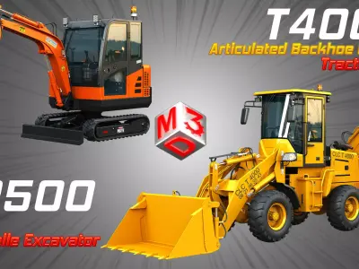 CLC Industrial Vehicles  2 in 1 3D Model Pack