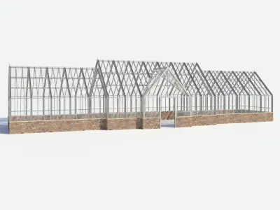 Glasshouse greenhouse hothouse 3D model