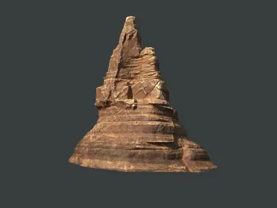 Red Rock Sandstone Pbr Collection Low-poly 3D model