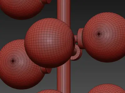 Arya 17-Light Satin Gold Sconce CWI Lighting 3D model