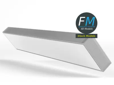 Industrial old fluorescent lamp 3D model