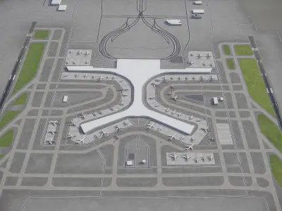 Kunming Changshui International Airport - KMG Low-poly 3D model