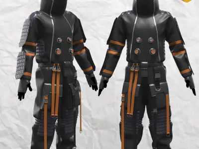 Sci fi Outfit Male Marvelous designer Clo3d OBJ mtl FBX ZPRJ 3D model