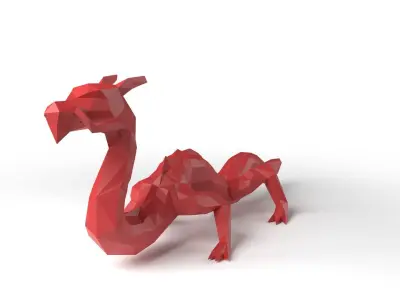 Dragon Low Poligonal Low-poly 3D model