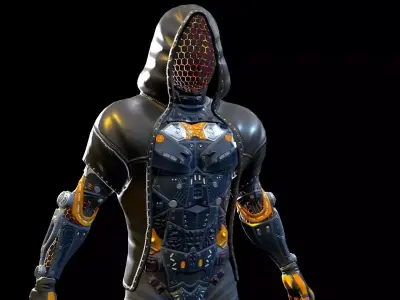 Sci-fi character 2 Low-poly 3D model