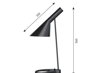 Louis Poulsen Arne Jacobsen Table Lamp Scene Free 3D model