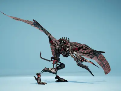 SciFi Beast04 Vulture Low-poly 3D model