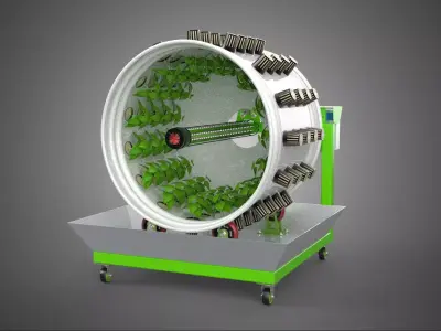 ROTARY HYDROPONIC RADIAL SPIN GARDENING PLANT FARM SYSTEM WHEEL 3D model