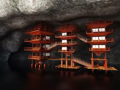 Reverse Pagodas 3D model