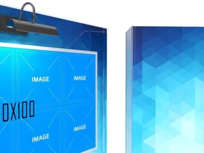 Gallery Painting Stands Mockup 3D model