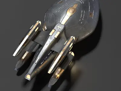 spaceship002 Low-poly 3D model