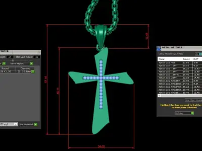 Cross Light Gold 3CP004 3DM STL 3D model