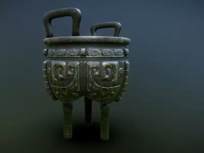 ancient chinese bronzes Low-poly 3D model