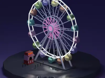Ferris Wheel Low-poly 3D model