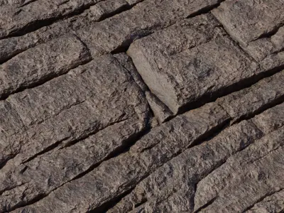 Layered Cracked Rock Surface Texture Texture