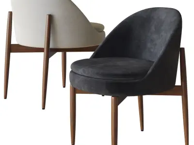 Sendai Dining Chair and table by minotti 3D model