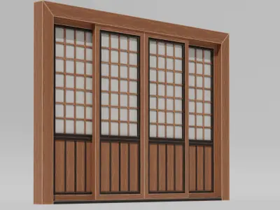 Japanese Furniture Kit - Sliding Door Low-poly 3D model