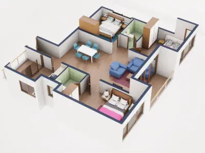 3D Floor Plan Model 51 3D model