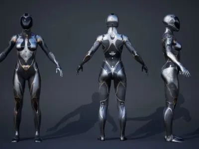 Sci-Fi Female 2 Low-poly 3D model