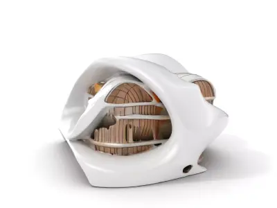 Futuristic Architecture Building Model Pack Low-poly 3D model