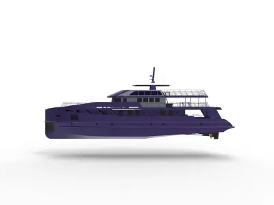 purple yacht 3D model