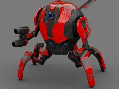 BUG DROID rigged character 3D model