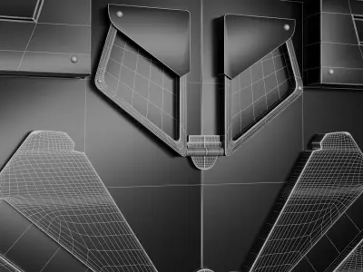 Sci-Fi Ship Big Double Doors 1 3D model