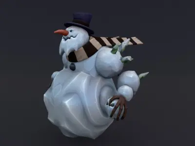 snowman Low-poly 3D model