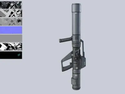 Scifi bazooka collection 3D Model Pack