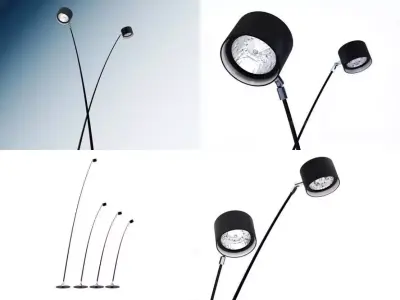 Sampei floor lamp with different angles 3D model