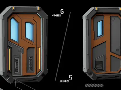 20 Futuristic Sci-Fi Door kitbash_vol.4