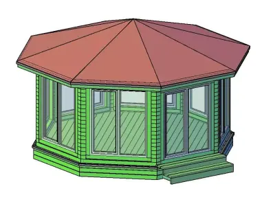 Wooden gazebo 3D model